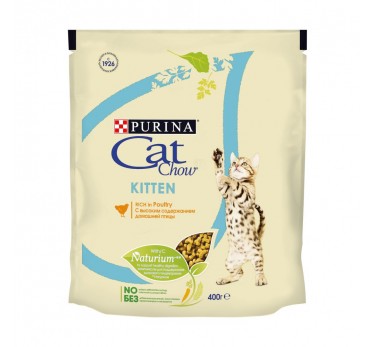Сухой корм для котят Purina Cat Chow, домашняя птица, пакет, 400 г